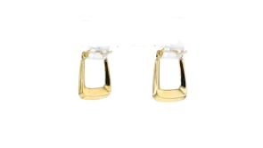 Canaria 10kt Yellow Gold Squared Huggie Hoop Earrings