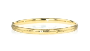 10kt Yellow Gold Leaf-Pattern Bangle Bracelet