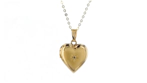 Canaria Diamond-Accented Heart Locket Necklace in 10kt Yellow Gold