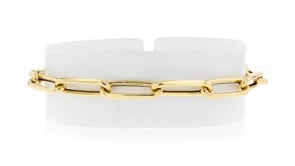 10kt Yellow Gold Flat-Edge Paper Clip Link Bracelet