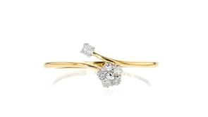Canaria .10 ct. t.w. Diamond Flower Bypass Ring in 10kt Yellow Gold