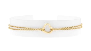 10kt Yellow Gold Heart Station Anklet