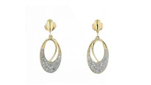 Canaria .15 ct. t.w. Pave Diamond Oval Earrings in 10kt Yellow Gold