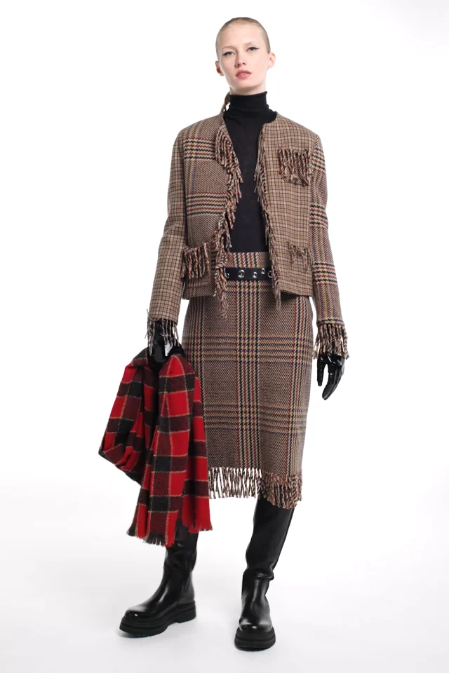 Tartan jacket hot sale and skirt