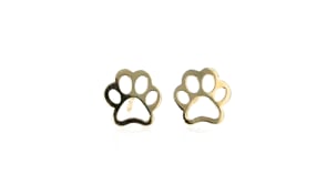 Canaria 10kt Yellow Gold Open-Space Paw Print Earrings