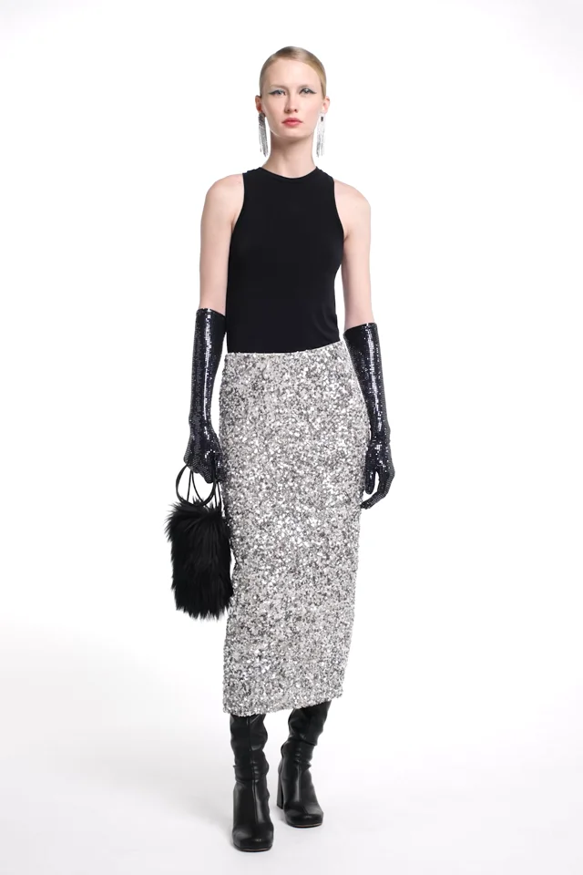 Leonita sequin midi clearance skirt