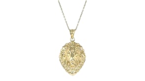 Canaria 10kt Yellow Gold Lion Head Pendant Necklace