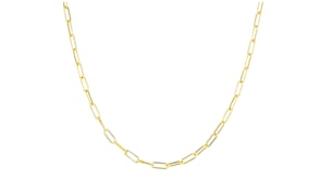 3mm 10kt Yellow Gold Paper Clip Link Choker Necklace