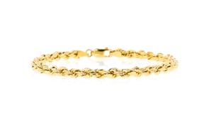 Canaria 4mm 10kt Yellow Gold Diamond-Cut Rope Chain Bracelet