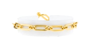 Canaria 5.5mm 10kt Yellow Gold Paper Clip Link Toggle Bracelet