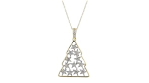 Canaria .10 ct. t.w. Diamond Christmas Tree Pendant Necklace in 10kt Yellow Gold