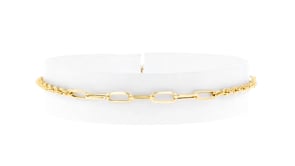 3mm 10kt Yellow Gold Paper Clip Link and Rope-Chain Bracelet