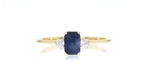 Canaria .50 Carat Sapphire Ring with Diamond Accents in 10kt Yellow Gold