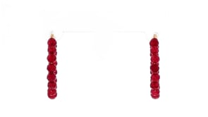 Canaria 6.25 ct. t.w. Ruby Bead Hoop Earrings in 10kt Yellow Gold