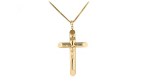 Canaria Mens 10kt Yellow Gold Crucifix Pendant