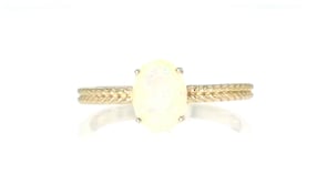 Opal Twisted Ring in 10kt Yellow Gold
