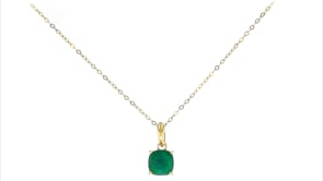 Canaria 1.60 Carat Emerald Pendant Necklace in 10kt Yellow Gold