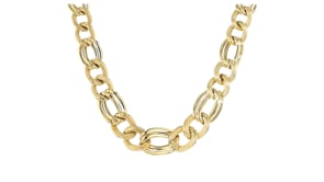 Canaria 8-12mm 10kt Yellow Gold Graduated Figaro-Link Necklace