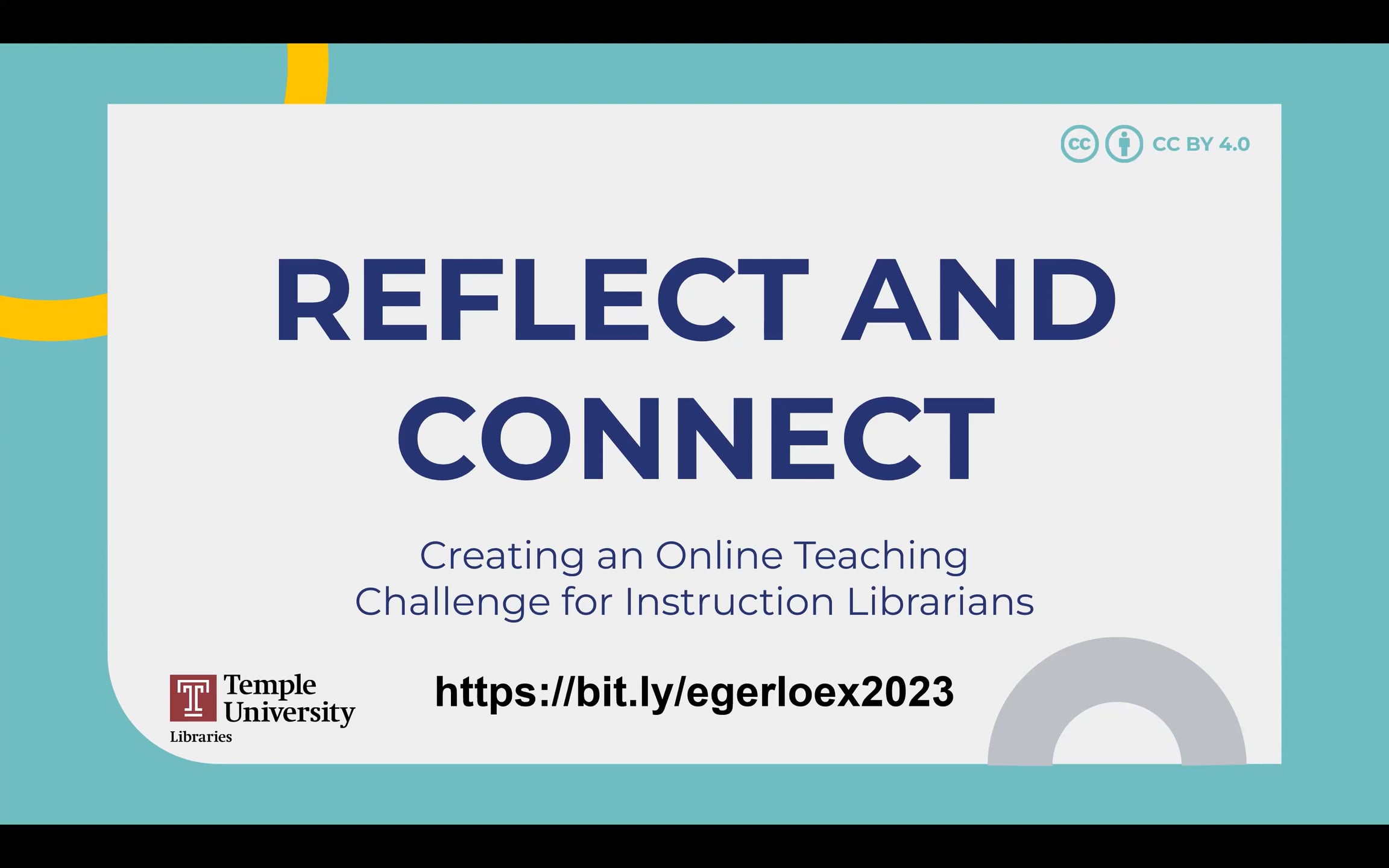 LOEX 2023: Reflect and Connect: Creating an Online Teaching Challenge for  Instruction Librarians on Vimeo