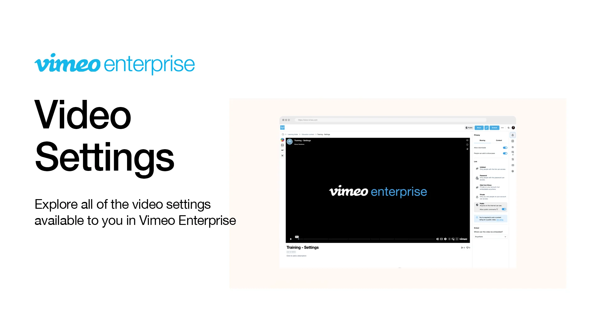 Video Settings (LMS) on Vimeo