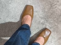 レザースクエアボロネーゼバレエ（バレエシューズ）｜LE TALON（ル