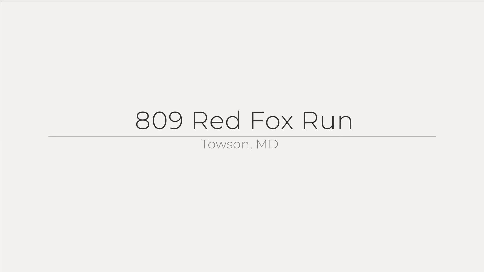 809 Red Fox Run, Towson, MD on Vimeo