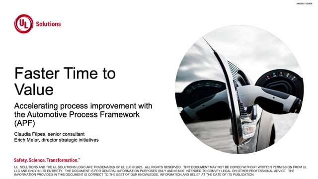 Faster time to value: accelerating process improvement with the Automotive Process Framework (APF)