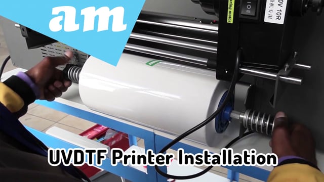 directTOFILM UVDTF 300mm Printer Printhead, Cables, Inks, Damper and Media Installation Process