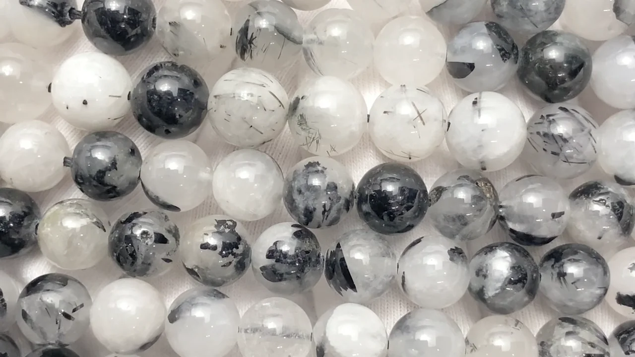 トルマリンクォーツ ラウンド8mm 1連｜天然石ビーズの卸問屋