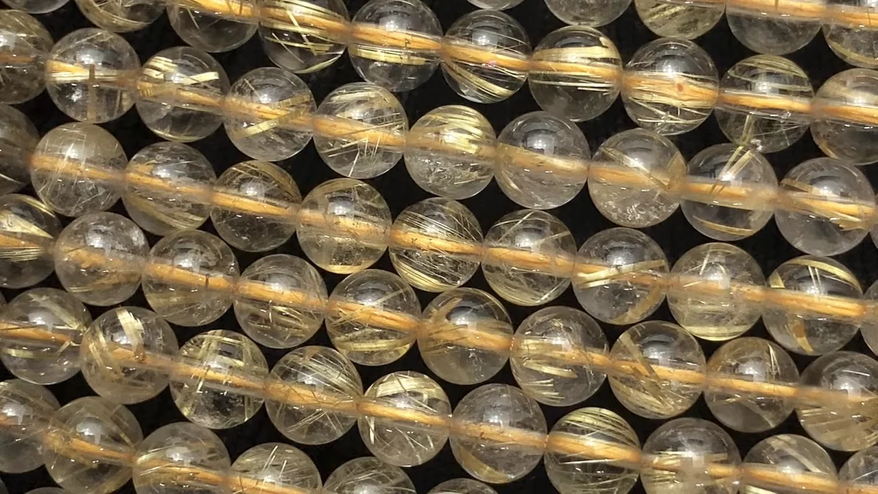 ルチルクォーツ ラウンド6mm 1連｜天然石ビーズの卸問屋・通販