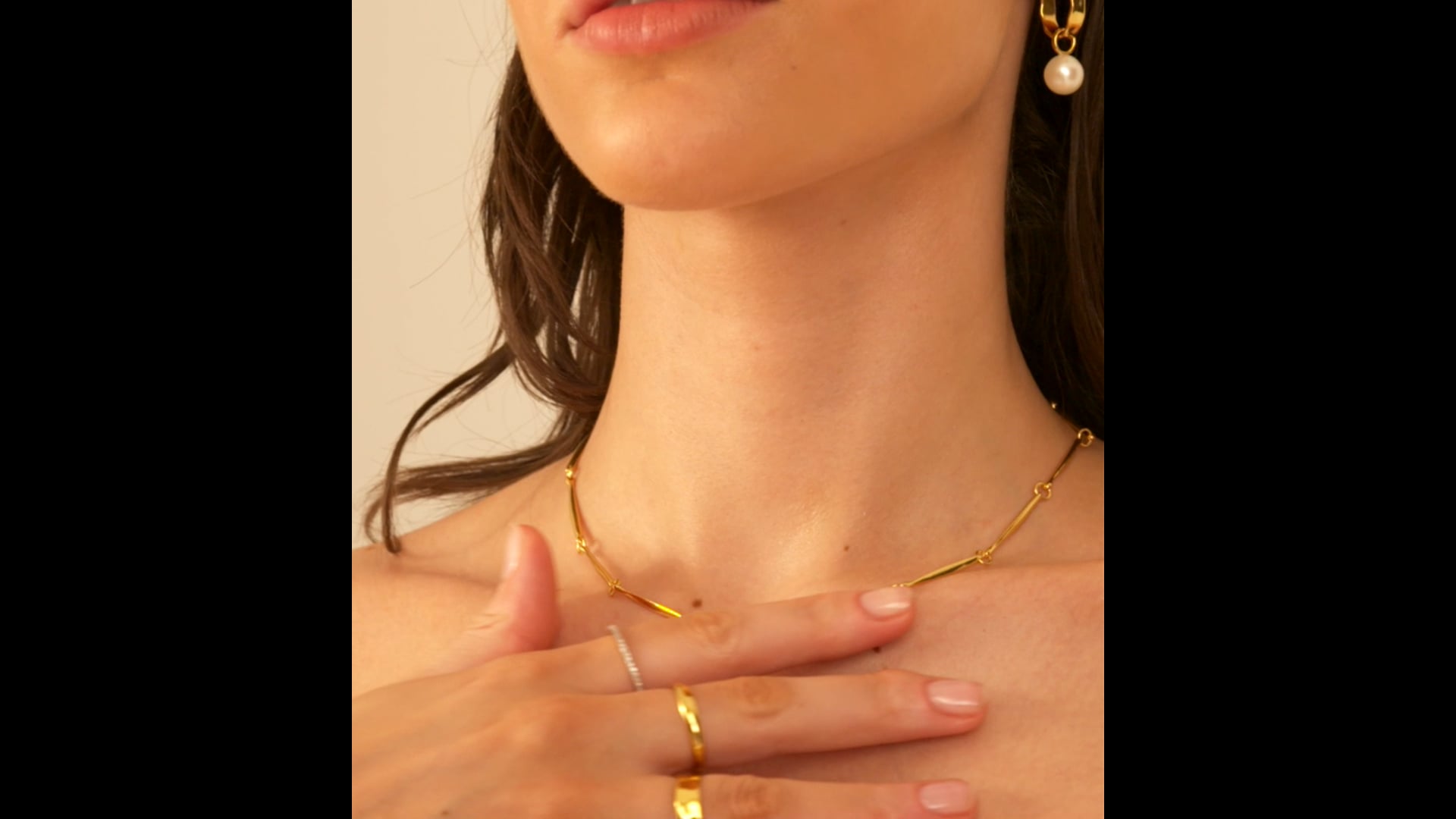 Nura Link Necklace Adjustable 41-46 cm/16-18' in 18ct Gold Vermeil