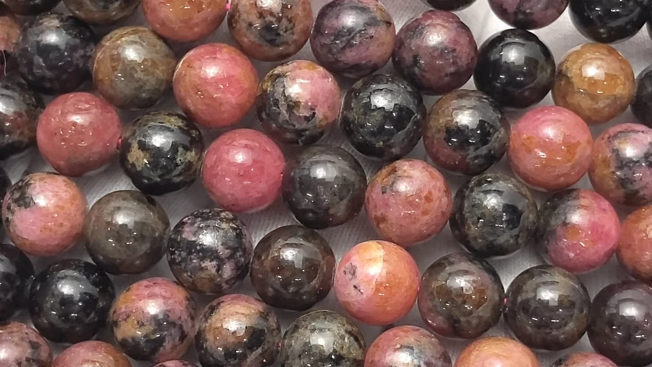 デンドリックロードナイト ラウンド8mm 1連｜天然石ビーズの卸問屋