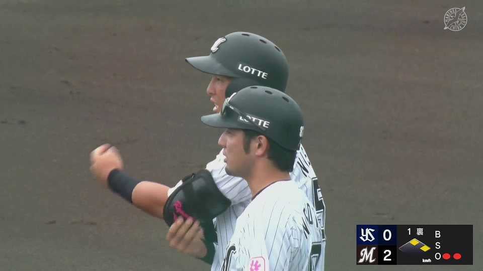 【ファーム】満塁のチャンスで結果残す!! マリーンズ・西川僚祐 先制の2点タイムリーヒット!!  2023年7月13日 千葉ロッテマリーンズ 対 東京ヤクルトスワローズ