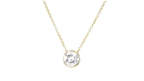 1.00 Carat Bezel-Set Lab-Grown Diamond Necklace in 14kt Yellow Gold