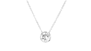 1.00 Carat Bezel-Set Lab-Grown Diamond Necklace in 14kt White Gold