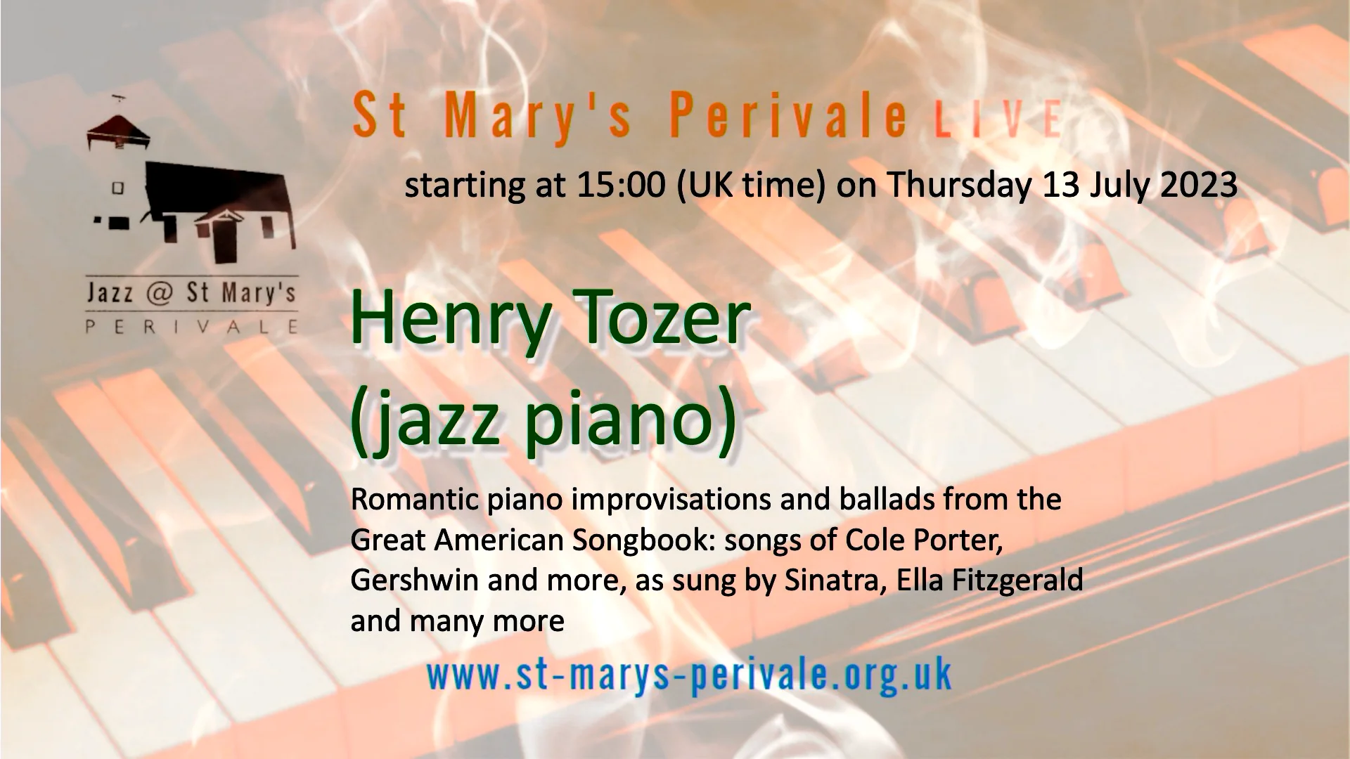 St Mary's Perivale LIVE : Henry Tozer (jazz piano) on Vimeo