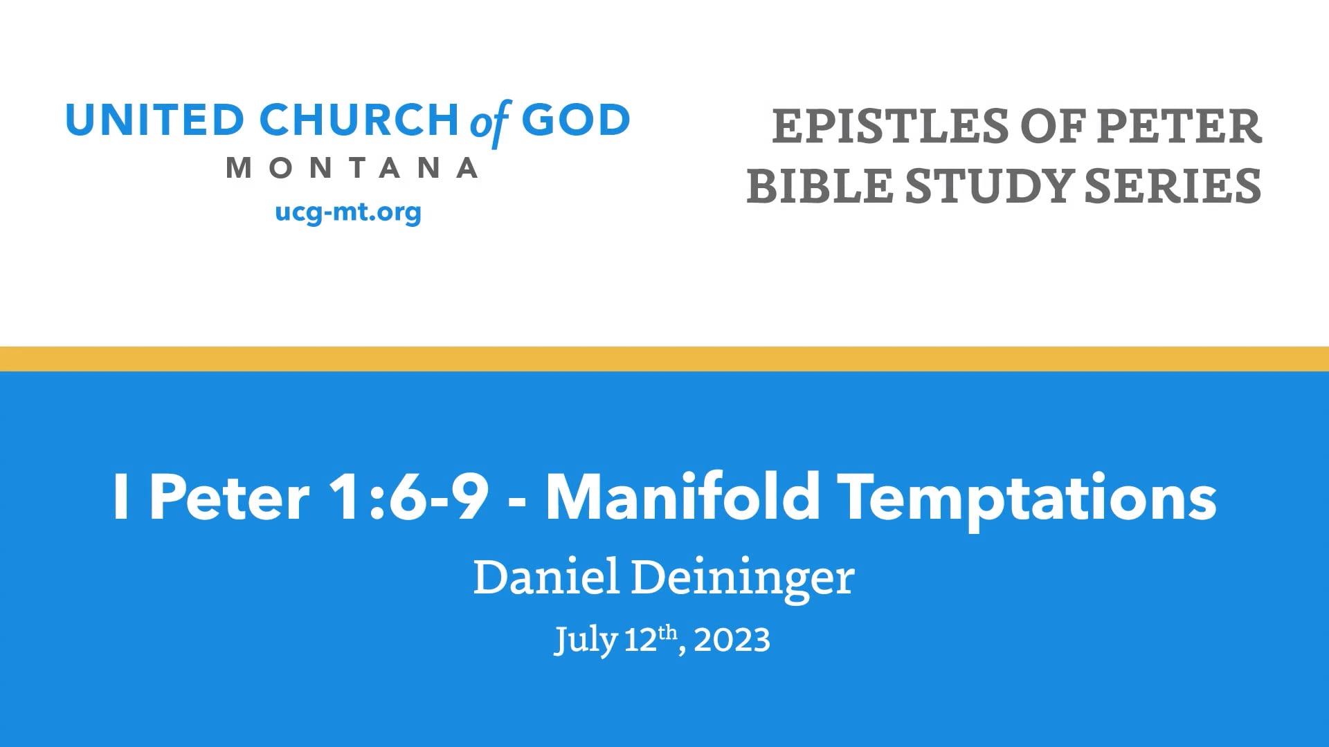 1 Peter 169 Manifold Temptations on Vimeo