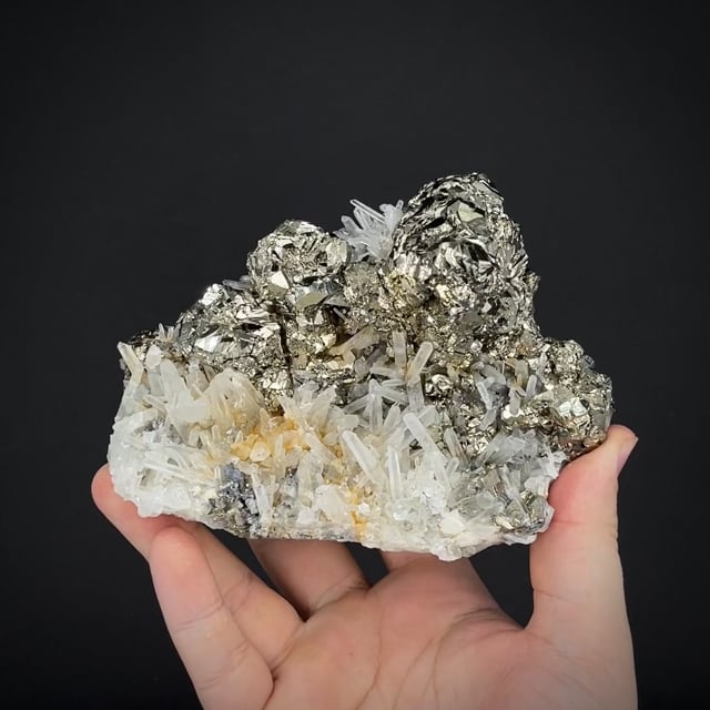 Pyrite ps. Pyrrhotite with Quartz