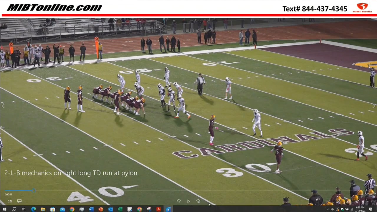 Keys and Priorities at the snap, crew mechanics on running play to the goal line (2023)