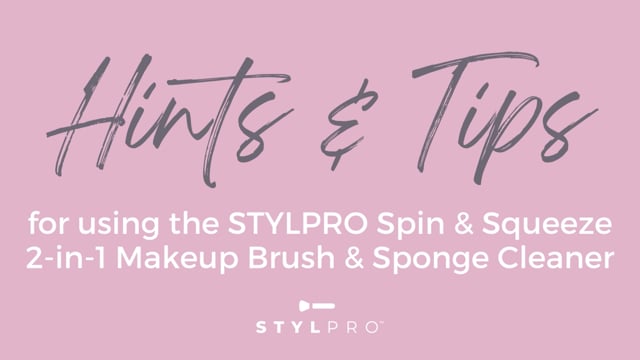 Video STYLPRO Spin & Squeeze 2-in-1 Makeup Brush & Sponge Cleaner