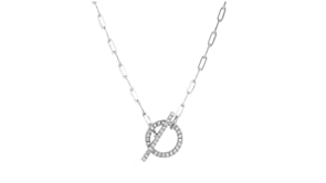 25 ct. t.w. Diamond Toggle Paper Clip Link Necklace in Sterling Silver