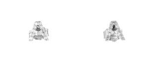 Diamond Initial Stud Earrings in Sterling Silver