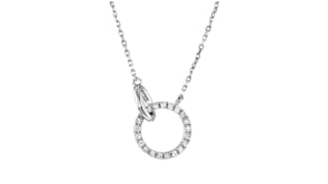 10 ct. t.w. Diamond Interlocking-Circle Necklace in Sterling Silver