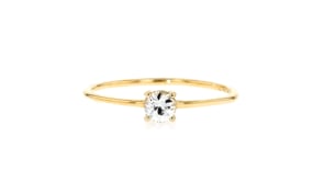 20 Carat White Sapphire Ring in 14kt Yellow Gold
