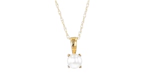 4mm Cultured Pearl Pendant Necklace in 14kt Yellow Gold