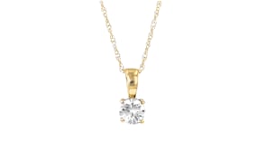 20 Carat White Sapphire Pendant Necklace in 14kt Yellow Gold