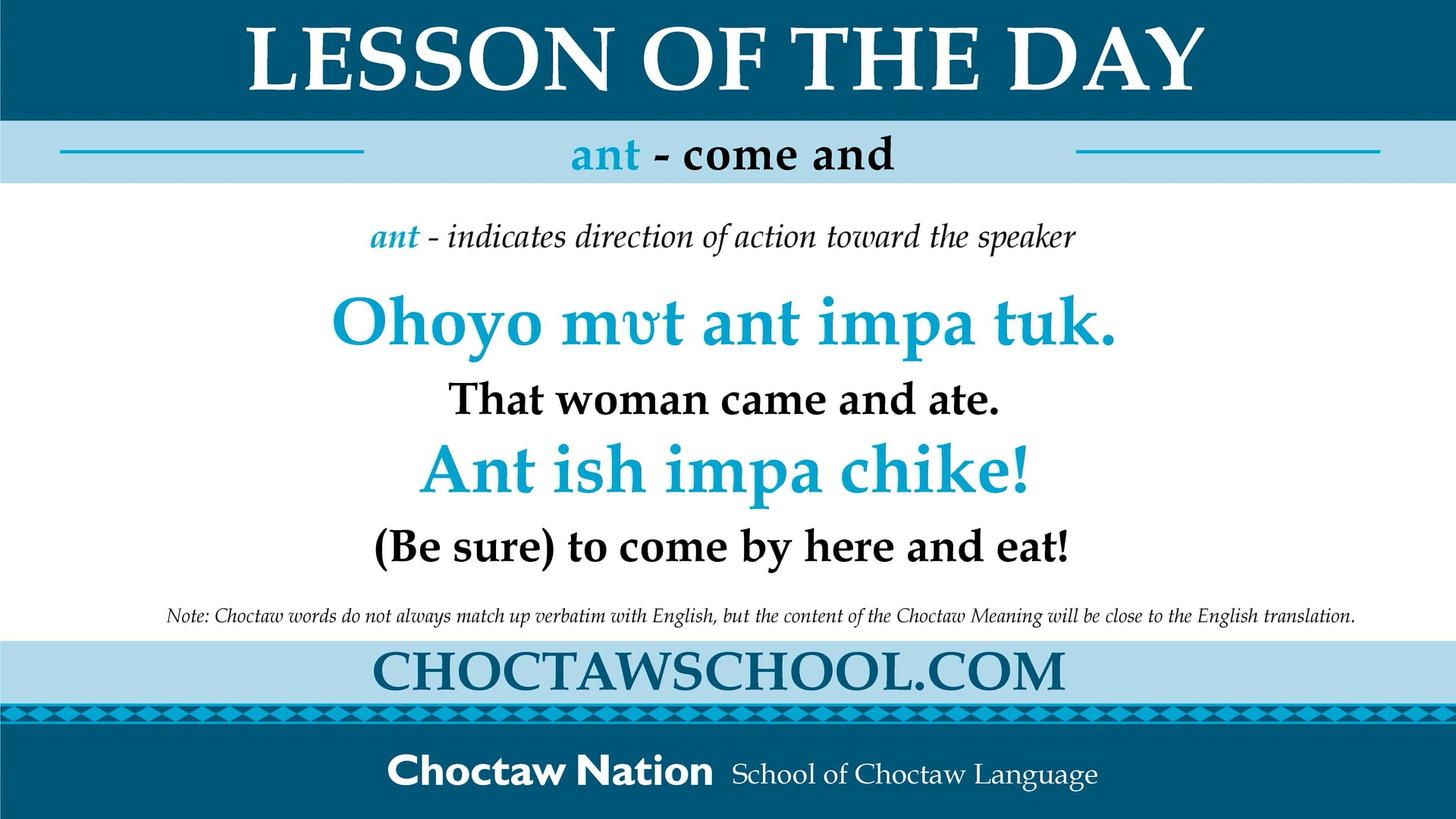 Ant - Come and Eat - Choctaw Nation of Oklahoma