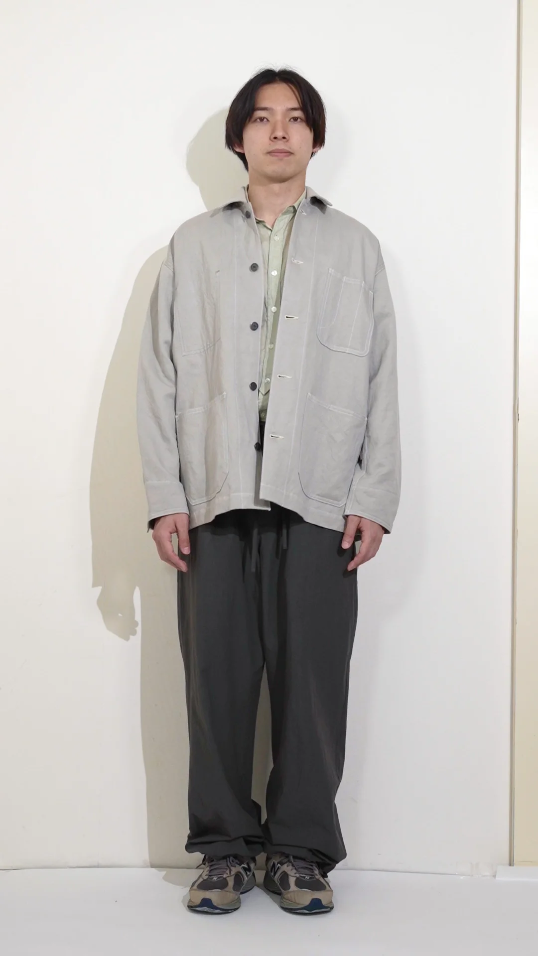 C/LI TWILL COVERALL / 綿リネンツイルカバーオール (LIGHT GRAY C/LI TWILL COVERALL / 綿リネンツイルカバーオール (LIGHT GRAY