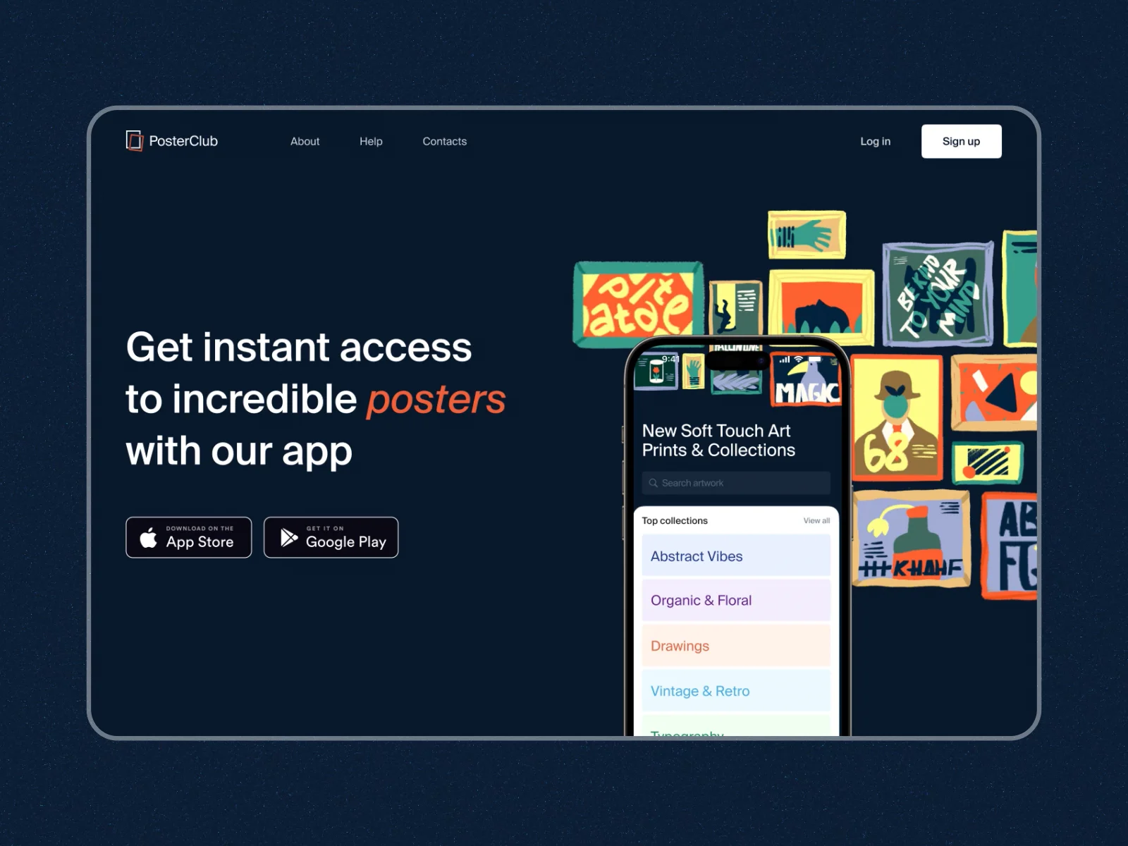 poster store website design tubik