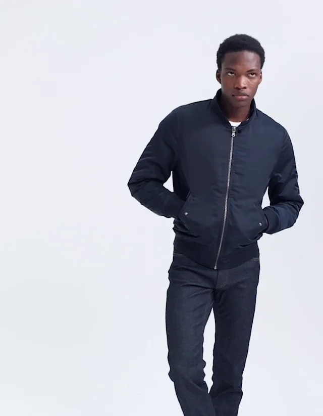 Black bomber jacket 2024 with grey hood